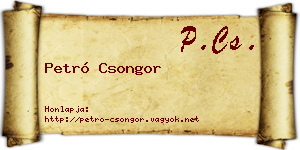 Petró Csongor névjegykártya